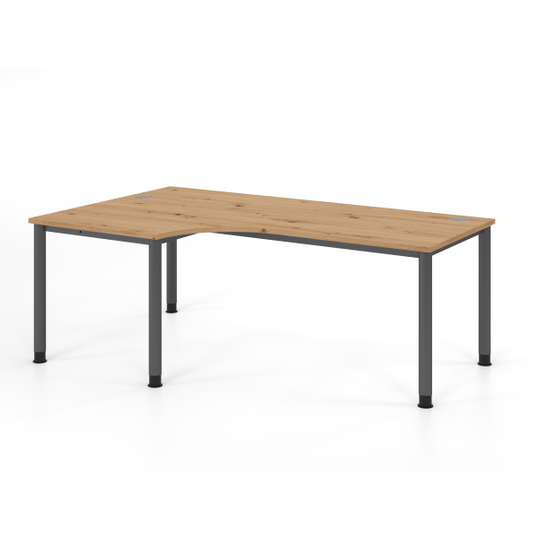 4032062310922 - Schreibtisch VHS manuell höhenverstellbar 81cm (H) 200x120cm (BxT) Asteiche   graphit 4032062310922 Hammerbacher