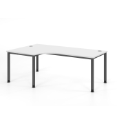 Schreibtisch VHS, manuell h&ouml;henverstellbar, 81cm (H), 200x120cm (BxT), wei&szlig; / graphit
