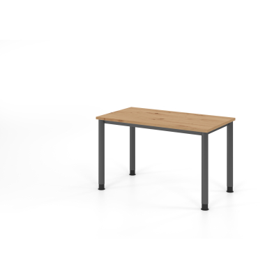 Schreibtisch VHS, manuell h&ouml;henverstellbar, 81cm (H), 120x67,2cm (BxT), asteiche / graphit
