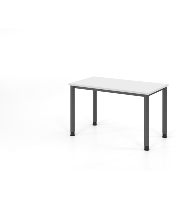 Schreibtisch VHS, manuell h&ouml;henverstellbar, 81cm (H), 120x67,2cm (BxT), wei&szlig; / graphit