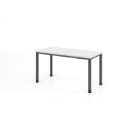 Schreibtisch VHS, manuell h&ouml;henverstellbar, 81cm (H), 140x67,2cm (BxT), wei&szlig; / graphit