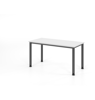 Schreibtisch VHS, manuell h&ouml;henverstellbar, 81cm (H), 140x67,2cm (BxT), wei&szlig; / graphit