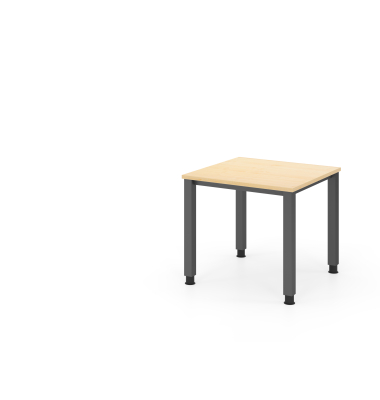 Schreibtisch VQS, manuell h&ouml;henverstellbar, 81cm (H), 80x80cm (BxT), ahorn / graphit