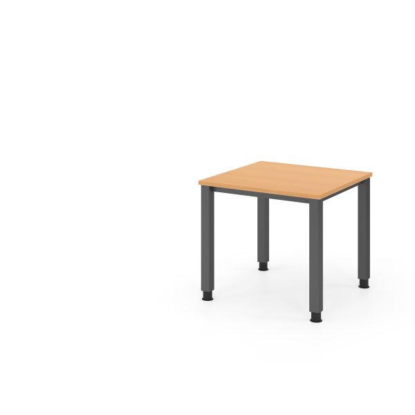 4032062311004 - HAMMERBACHER QS08 höhenverstellbarer Schreibtisch buche quadratisch 4-Fuß-Gestell grau 800 x 800 cm