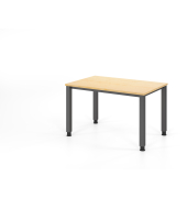 Schreibtisch VQS, manuell h&ouml;henverstellbar, 81cm (H), 120x80cm (BxT), ahorn / graphit