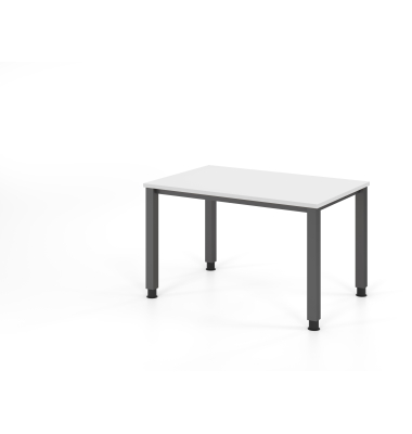 Schreibtisch VQS, manuell h&ouml;henverstellbar, 81cm (H), 120x80cm (BxT), wei&szlig; / graphit
