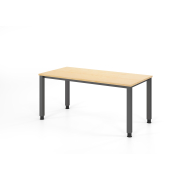 Schreibtisch VQS, manuell h&ouml;henverstellbar, 81cm (H), 160x80cm (BxT), ahorn / graphit