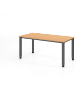 Schreibtisch VQS, manuell h&ouml;henverstellbar, 81cm (H), 160x80cm (BxT), buche / graphit