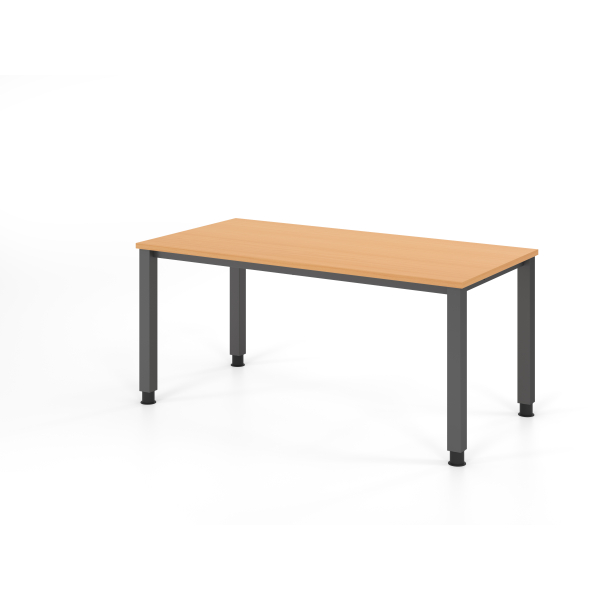 4032062311141 - HAMMERBACHER QS16 höhenverstellbarer Schreibtisch buche rechteckig 4-Fuß-Gestell grau 1600 x 800 cm