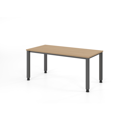 Schreibtisch VQS, manuell h&ouml;henverstellbar, 81cm (H), 160x80cm (BxT), eiche / graphit