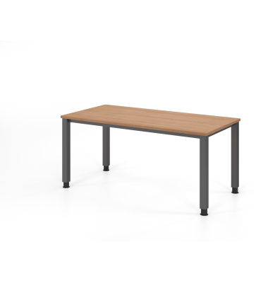 Schreibtisch VQS, manuell h&ouml;henverstellbar, 81cm (H), 160x80cm (BxT), nussbaum / graphit