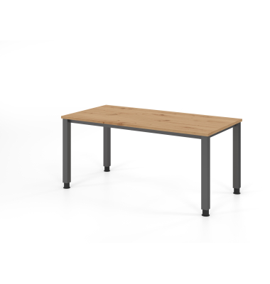 Schreibtisch VQS, manuell h&ouml;henverstellbar, 81cm (H), 160x80cm (BxT), asteiche / graphit