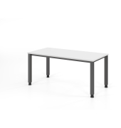 Schreibtisch VQS, manuell h&ouml;henverstellbar, 81cm (H), 160x80cm (BxT), wei&szlig; / graphit