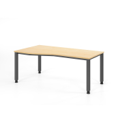 Schreibtisch VQS, manuell h&ouml;henverstellbar, 81cm (H), 180x100cm (BxT), ahorn / graphit