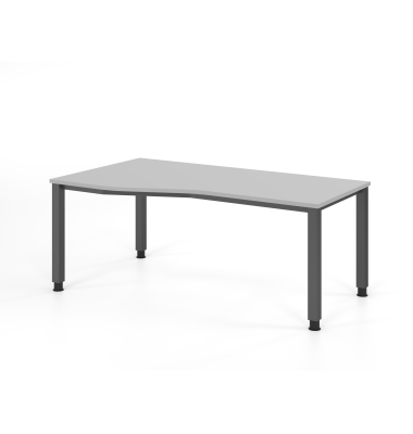 Schreibtisch VQS, manuell h&ouml;henverstellbar, 81cm (H), 180x100cm (BxT), grau / graphit