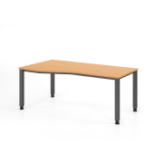 Schreibtisch VQS, manuell h&ouml;henverstellbar, 81cm (H), 180x100cm (BxT), buche / graphit