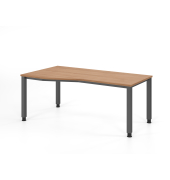 Schreibtisch VQS, manuell h&ouml;henverstellbar, 81cm (H), 180x100cm (BxT), nussbaum / graphit