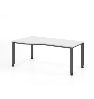Schreibtisch VQS, manuell h&ouml;henverstellbar, 81cm (H), 180x100cm (BxT), wei&szlig; / graphit