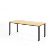 Schreibtisch VQS, manuell h&ouml;henverstellbar, 81cm (H), 180x80cm (BxT), ahorn / graphit