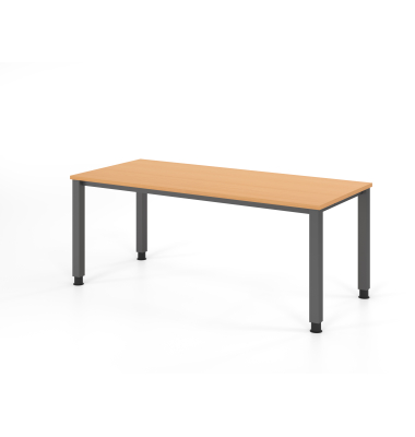 Schreibtisch VQS, manuell h&ouml;henverstellbar, 81cm (H), 180x80cm (BxT), buche / graphit