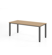 Schreibtisch VQS, manuell h&ouml;henverstellbar, 81cm (H), 180x80cm (BxT), eiche / graphit