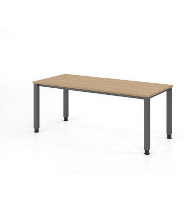 Schreibtisch VQS, manuell h&ouml;henverstellbar, 81cm (H), 180x80cm (BxT), eiche / graphit