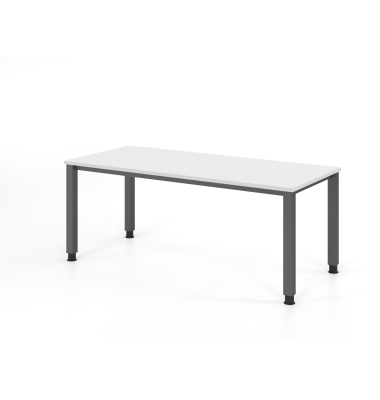 Schreibtisch VQS, manuell h&ouml;henverstellbar, 81cm (H), 180x80cm (BxT), wei&szlig; / graphit