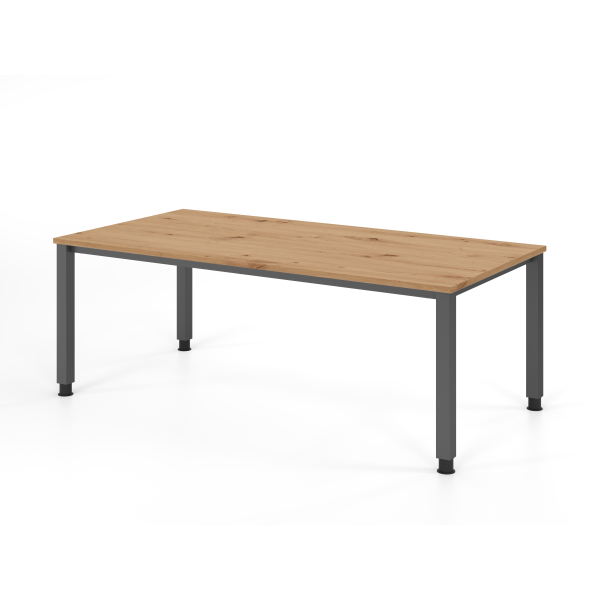 4032062311370 - Schreibtisch VQS manuell höhenverstellbar 81cm (H) 200x100cm (BxT) Asteiche   graphit 4032062311370 Hammerbacher