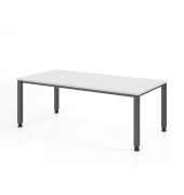 Schreibtisch VQS, manuell h&ouml;henverstellbar, 81cm (H), 200x100cm (BxT), wei&szlig; / graphit