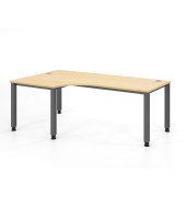 Schreibtisch VQS, manuell h&ouml;henverstellbar, 81cm (H), 200x120cm (BxT), ahorn / graphit