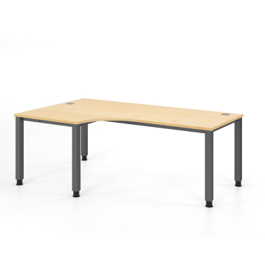 Schreibtisch VQS, manuell h&ouml;henverstellbar, 81cm (H), 200x120cm (BxT), ahorn / graphit