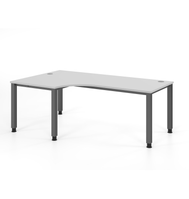 Schreibtisch VQS, manuell h&ouml;henverstellbar, 81cm (H), 200x120cm (BxT), grau / graphit