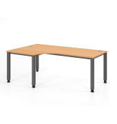 Schreibtisch VQS, manuell h&ouml;henverstellbar, 81cm (H), 200x120cm (BxT), buche / graphit