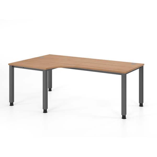 4032062311431 - Schreibtisch VQS manuell höhenverstellbar 81cm (H) 200x120cm (BxT) Nussbaum   graphit 4032062311431 Hammerbacher