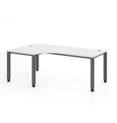 Schreibtisch VQS, manuell h&ouml;henverstellbar, 81cm (H), 200x120cm (BxT), wei&szlig; / graphit