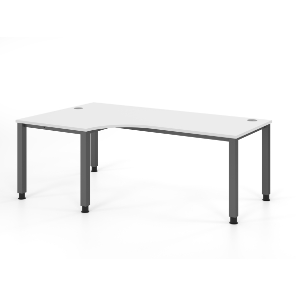 4032062311455 - Schreibtisch VQS manuell höhenverstellbar 81cm (H) 200x120cm (BxT) Weiß   graphit 4032062311455 Hammerbacher