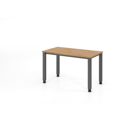 Schreibtisch VQS, manuell h&ouml;henverstellbar, 81cm (H), 120x67,2cm (BxT), asteiche / graphit