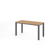 Schreibtisch VQS, manuell h&ouml;henverstellbar, 81cm (H), 140x67,2cm (BxT), asteiche / graphit