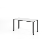 Schreibtisch VQS, manuell h&ouml;henverstellbar, 81cm (H), 140x67,2cm (BxT), wei&szlig; / graphit