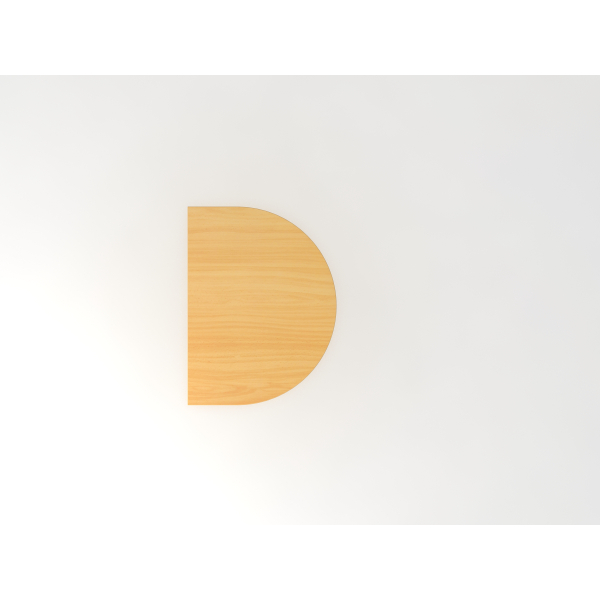 4032062311875 - Anbautisch höhenverstellbar QA60 buche grau halbrund 600 x 800 x 655 - 825 cm