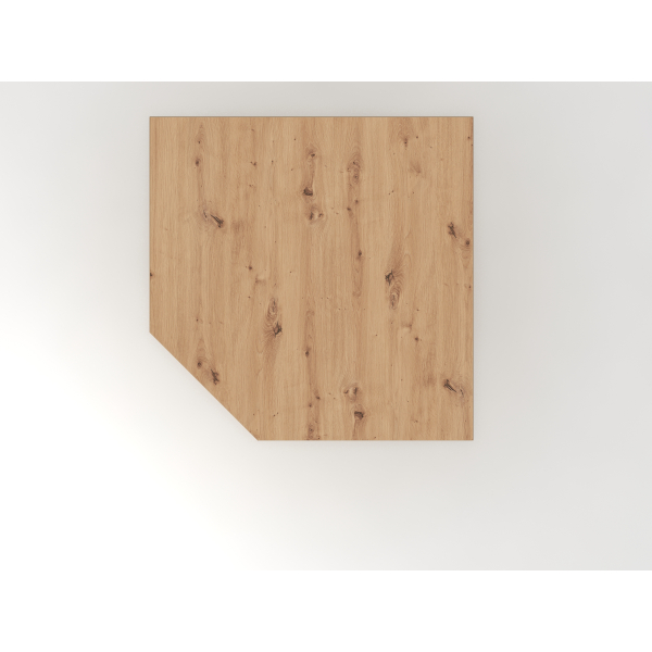 4032062312254 - Trapezplatte Breno Verbindungsplatte für Schreibtische Breno mit Stützfuß L 1200 x B 1200 mm Spanplatte Asteiche Graphit