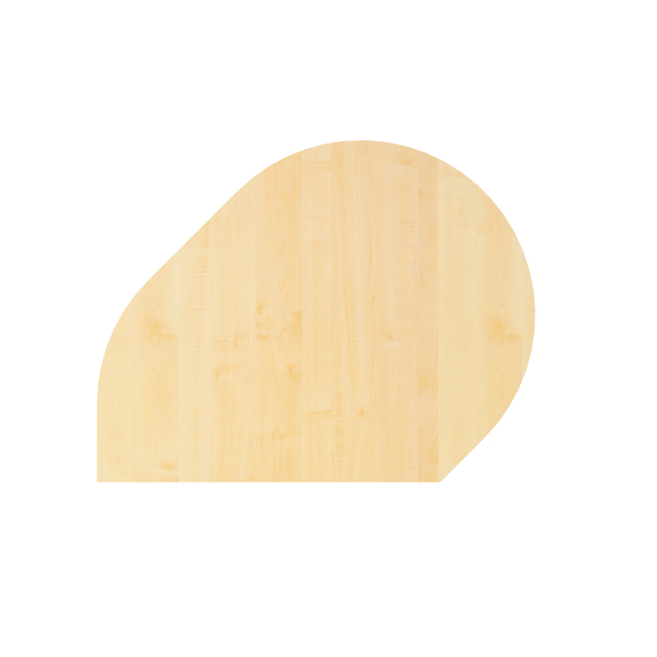 4032062312773 - HAMMERBACHER Anbautisch höhenverstellbar QA81 ahorn grau Tropfenform 1030 x 800 x 680 - 760 cm