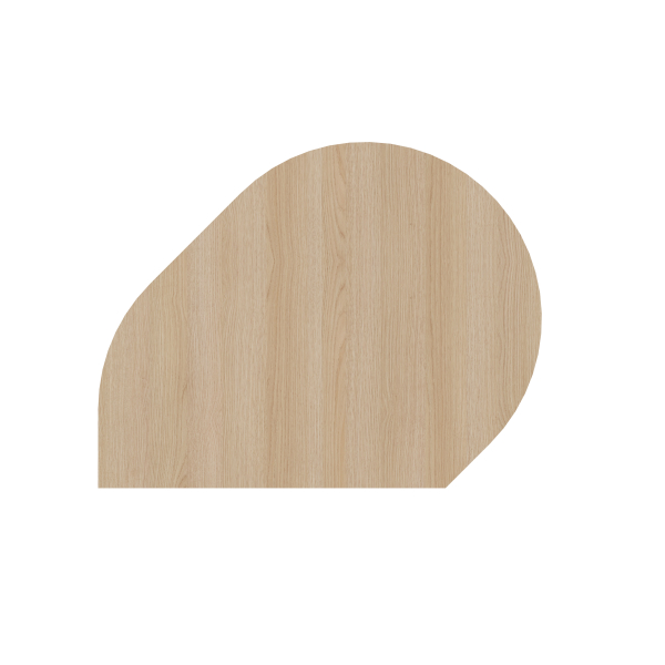 4032062313039 - HAMMERBACHER Anbautisch höhenverstellbar RA81 eiche grau Tropfenform 1030 x 800 x 680 - 850 cm