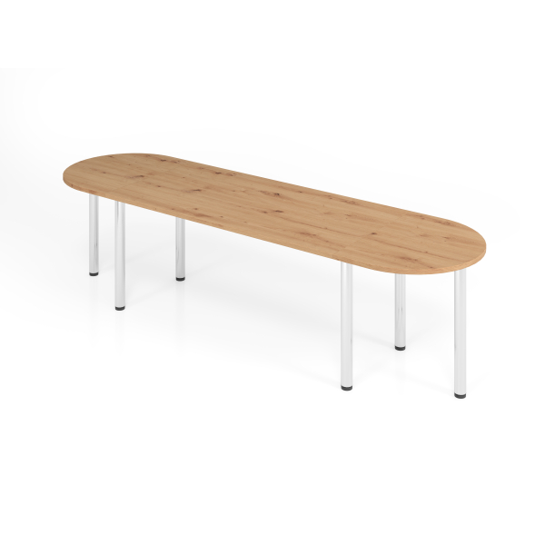 4032062313619 - Konferenztisch VSETK manuell höhenverstellbar 74cm (H) 280x80cm (BxT) Asteiche   chrom 4032062313619 Hammerbacher