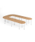 Konferenztisch K-Serie, manuell h&ouml;henverstellbar 74cm (H), 380x240cm (BxT), 2x rechteckig, 1x quadratisch, 2x Viertelkreis, 2x a
