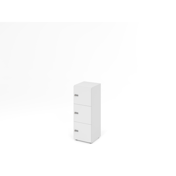 4032062314159 - Schließfachschrank Topas Line 3 Ordnerhöhen 3 Fächer Zahlenschloss B 400 x T 420 x H 1100 mm weiß weiß