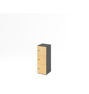 Schliessfachschrank 3OH GraphitAhorn,3xZS
