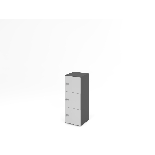 4032062314227 - HAMMERBACHER Schließfachschrank grafit lichtgrau V234L3 G 5 ZS 3 Schließfächer 400 x 420 x 1100 cm