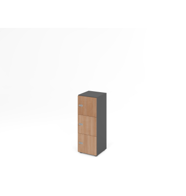 Schliessfachschrank 3OH GraphitNuss,3xZS