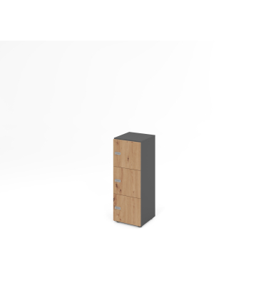 Schliessfachschrank 3OH GraphitAst.,3xZS
